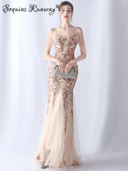 Sexy Elegant Long Wedding Evening Dresses for Women 2026 Mesh Birthday Party Dresses Woman Pink Maxi Sequin Summer Dress Vestido