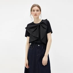 Amii Women's Cotton T-Shirt 2026 Summer New Round Neck Bow Detail Short Sleeve Tee Loose Versatile Casual Top for Women 12652061