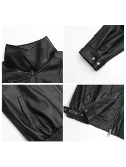 CHIC VEN Woman PU Jacket Solid Loose New Retro Standing Collar Motorcycle Faux Leather Coat Female Top Spring Autumn 2026