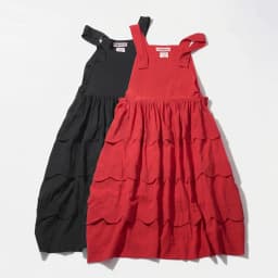 Vest casual dress for women imakokoni original summer artistic loose and versatile wave edge texture A-line skirt 265548