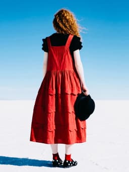 Vest casual dress for women imakokoni original summer artistic loose and versatile wave edge texture A-line skirt 265548