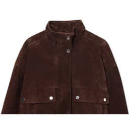 Women Suede Leather Jacket with Pockets Autumn Fashion High Collar Long Sleeve Button Jacket Lady Coats Causal Female Chic Tops