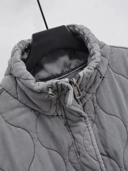 Autumn Winter Women Standing Collar Light Weight Sleeveless Cotton Coat Vest Women Pocket Decoration Tank Top