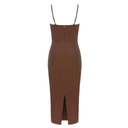 Dark Brown Long Dress Strap Sleeveless Bodycon Bandage Dress Sexy Fashion Women's Summer Celebrity Evening Party Dress Vestidos