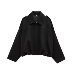 HH Women's Suede Texture Jacket High Street Turn-Down Collar Long Sleeve Elastic Zipper Button Solid Spring Trendy Coat