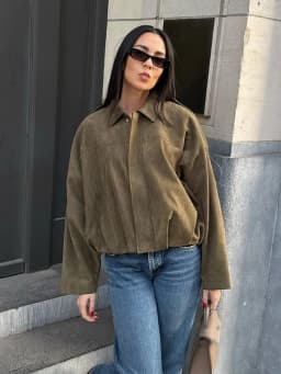 HH Women's Suede Texture Jacket High Street Turn-Down Collar Long Sleeve Elastic Zipper Button Solid Spring Trendy Coat