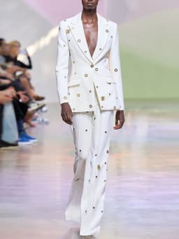 HIGH STREET 2026 FW Designer Fashion Runway Suit Set Ladies Slim Fit Single Button Rivet Gromet Blazer Jacket Pants Suit