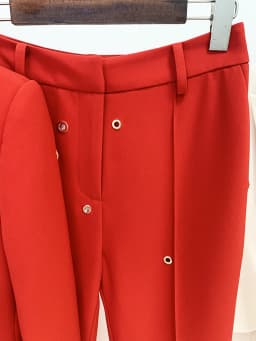 HIGH STREET 2026 FW Designer Fashion Runway Suit Set Ladies Slim Fit Single Button Rivet Gromet Blazer Jacket Pants Suit