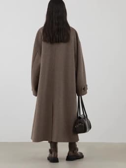 CHIC VEN Women Long Woolen Coats Single Breasted Loose Stand Collar Cow Horn Buttoned Office Ladies Overcoat Autumn Winter 2026
