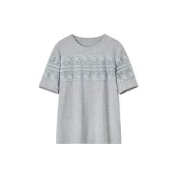 SENTUBILA Women's Knit T-shirt Lace Spliced High Quality Short Sleeve Tee 2026 New Collection Women Summer Top Clothes Q52TL1940