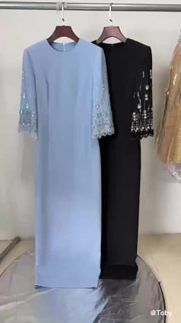 HIGH STREET Newest Fashion 2026 S/S Designer Vestido Women's Half Sleeve Stunning Beaded Long Maxi Dress