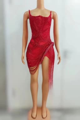 sexy rhinestone Wedding Party Dress Women's fashion Stage Costumes dress