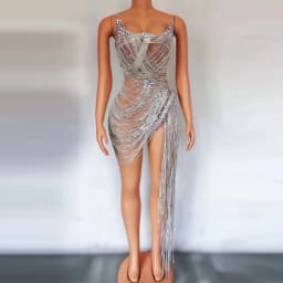 sexy rhinestone Wedding Party Dress Women's fashion Stage Costumes dress