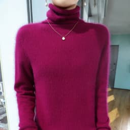 Autumn And Winter New 100% Pure Mink Cashmere Sweater Women's Pile Collar Pullover Slim Sweater Knitted Bottoming Shirt
