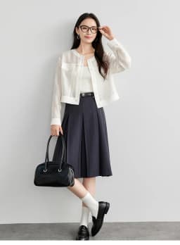 SENTUBILA Lyocell Women Shirt Shacket Single Breasted Long Sleeve Tops 2026 Spring Autumn Cropped Shirts & Blouses 151C57854