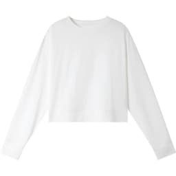 VIMLY Women's Cotton White Tees 2026 Spring Round Neck Pullover Long Sleeve T-shirt Casual Loose Tops for Woman Clothes A0712