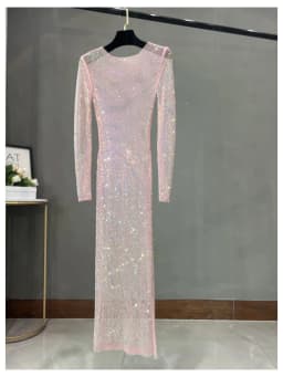 Club Apparel Sexy Rhinestone Dresses Long Sleeve Extra Diamond Dress