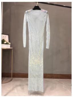 Club Apparel Sexy Rhinestone Dresses Long Sleeve Extra Diamond Dress