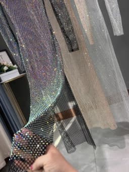 Club Apparel Sexy Rhinestone Dresses Long Sleeve Extra Diamond Dress