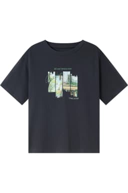 VIMLY Pure Cotton Women's Graphic T-Shirt 2026 Summer Tee Shirt Ladies Short Sleeve T-shirt Loose Simple Printed Tops M9828