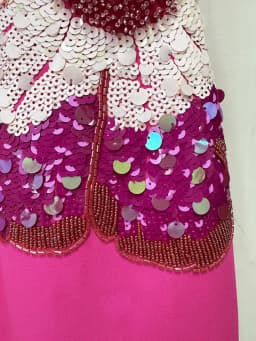 HIGH STREET Newest 2025 Designer Fashion Women's Beaded  Sequin Three-Dimensional Flower Short Sleeve Dress