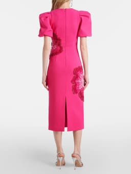 HIGH STREET Newest 2025 Designer Fashion Women's Beaded  Sequin Three-Dimensional Flower Short Sleeve Dress