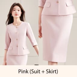 High-End Navy Blue Women's Two-Piece Suit Set Mid-Sleeve round Neck Casual Outfit for Lawyers Teachers Business Summer 2026