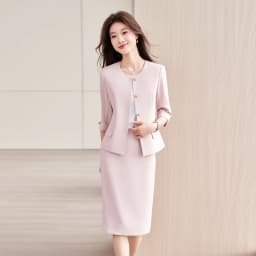 High-End Navy Blue Women's Two-Piece Suit Set Mid-Sleeve round Neck Casual Outfit for Lawyers Teachers Business Summer 2026