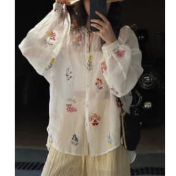Women Summer Sexy Bohemian Blouses V-Neck Flower Embroidery Blouses Fashion Women Elegant White Tops Shirts