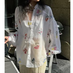Women Summer Sexy Bohemian Blouses V-Neck Flower Embroidery Blouses Fashion Women Elegant White Tops Shirts