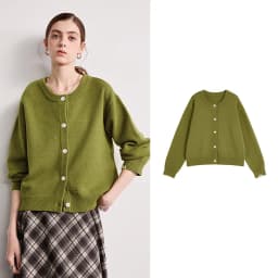TOYOUTH Women Knitwear 2026 Spring New Crew Neck Cardigan Minimalist Intellectual Chill Tops