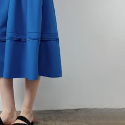 TOYOUTH Women Skirt 2026 Summer New Solid Klein Blue Pin Tuck Cocoon Silhouette Petite Midi Skirt
