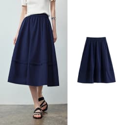 TOYOUTH Women Skirt 2026 Summer New Solid Klein Blue Pin Tuck Cocoon Silhouette Petite Midi Skirt