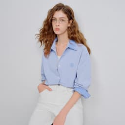 TOYOUTH Women Shirts 2026 Spring New Pure Cotton Striped Double-Layer Collar Niche Design Floral Embroidered Casual Shirt Tops