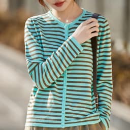 WinvyNee Women's Spring Fine Wool Knitted Cardigan Striped Crew Neck Long Sleeve Fashionable Designed Casual Outwear ZB1497001