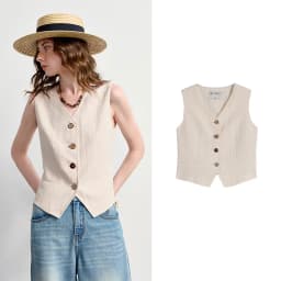 TOYOUTH Women's Old Money Vest Waistcoat 2026 Summer Lyocell Linen Slim Fit Cropped Sleeveless Lightweight Breathable Elegant