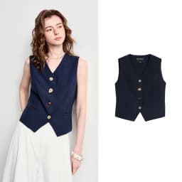 TOYOUTH Women's Old Money Vest Waistcoat 2026 Summer Lyocell Linen Slim Fit Cropped Sleeveless Lightweight Breathable Elegant
