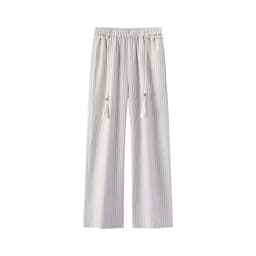 Semir Women Pants Striped 2026 Soft Drape Wide Leg Belted Urban Casual Everyday Style Soft Comfortable Daily Wear Trendy