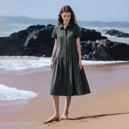 TOYOUTH Women Dress 2026 Summer New Smart Casual Commuter Petite Splicing Short Sleeve Shirt Midi Trendy Dresses