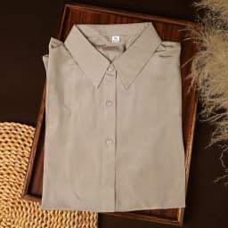 100% mulberry silk shirt women's double crepe matte long-sleeved simple square collar casual commute spring and summer thin