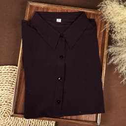 100% mulberry silk shirt women's double crepe matte long-sleeved simple square collar casual commute spring and summer thin