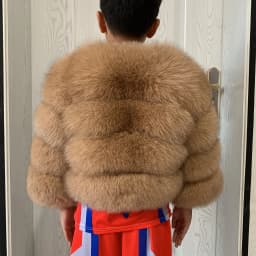 Children's Fox Fur Jacket Real Fox Fur Childs Fur Coat Suitable for Girls and Boys Aged 1-15 Years Old Kids Fur Coat Universal