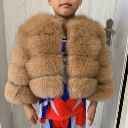 Children's Fox Fur Jacket Real Fox Fur Childs Fur Coat Suitable for Girls and Boys Aged 1-15 Years Old Kids Fur Coat Universal