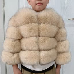 Children's Fox Fur Jacket Real Fox Fur Childs Fur Coat Suitable for Girls and Boys Aged 1-15 Years Old Kids Fur Coat Universal