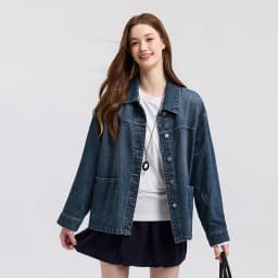 Semir Denim Jacket Women Lapel Drop-shoulder Top Casual and Elegant 2025 Spring New Loose Jacket Instagram Trendy