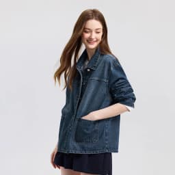 Semir Denim Jacket Women Lapel Drop-shoulder Top Casual and Elegant 2025 Spring New Loose Jacket Instagram Trendy