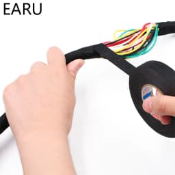 1pc Heat-resistant Adhesive Cloth Fabric Tape For Car Auto Cable Harness Wiring Loom Protection Width 9/15/19/25/32MM Length 15M