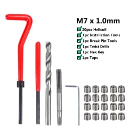 XCAN Thread Repair Tool 25pcs M3/M4/M5/M6/M7/M8/M10/M12/14 for Restoring Damaged Thread Spanner Wrench Twist Drill Bit Hand Tool