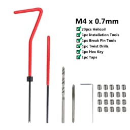 XCAN Thread Repair Tool 25pcs M3/M4/M5/M6/M7/M8/M10/M12/14 for Restoring Damaged Thread Spanner Wrench Twist Drill Bit Hand Tool