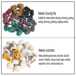 1" Wool Felt Grinding Sanding Head Abrasive Buffing Wheel 2.35/3mm Shank Cotton Thread Polishing Mini Brush for Dremel Dril
